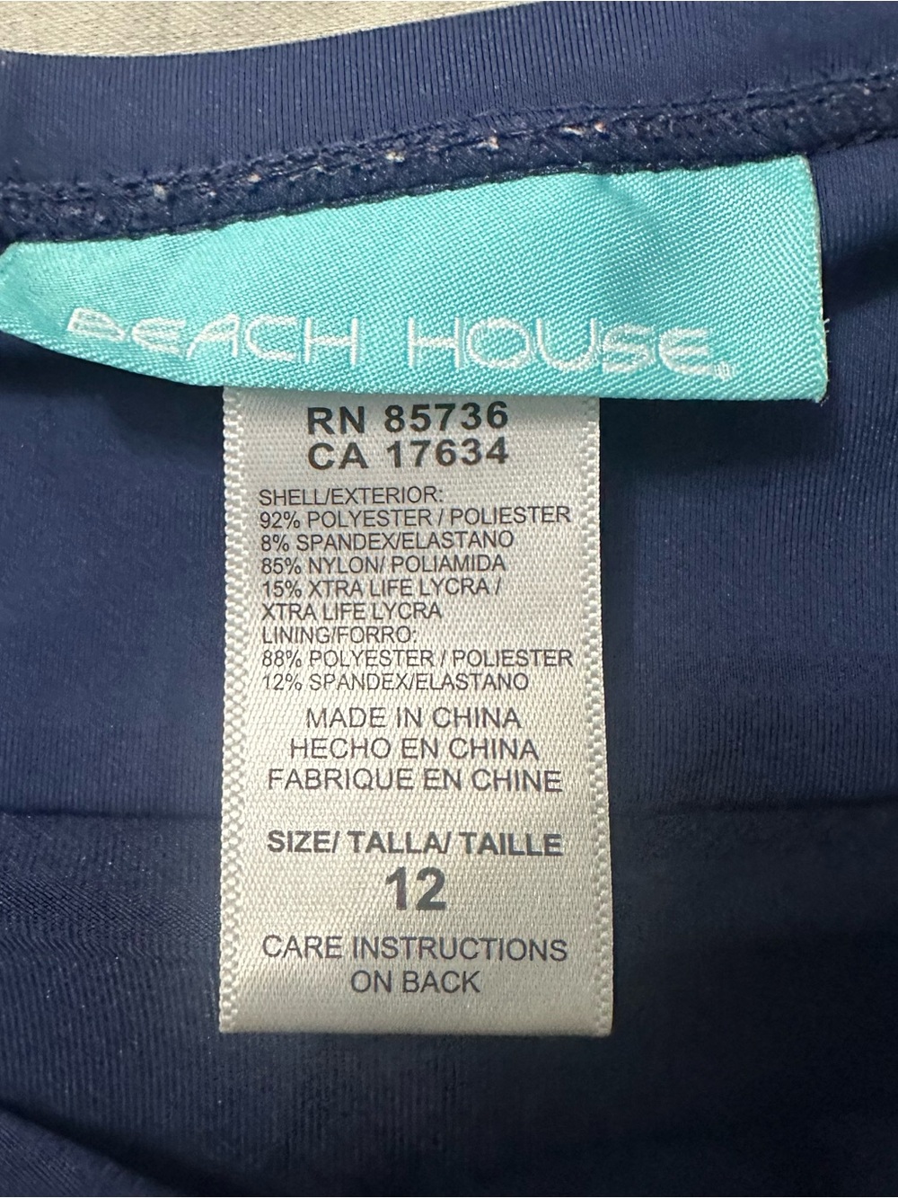 Beach House Navy Blue Swim Shorts Size 12 - Picture 3 of 12